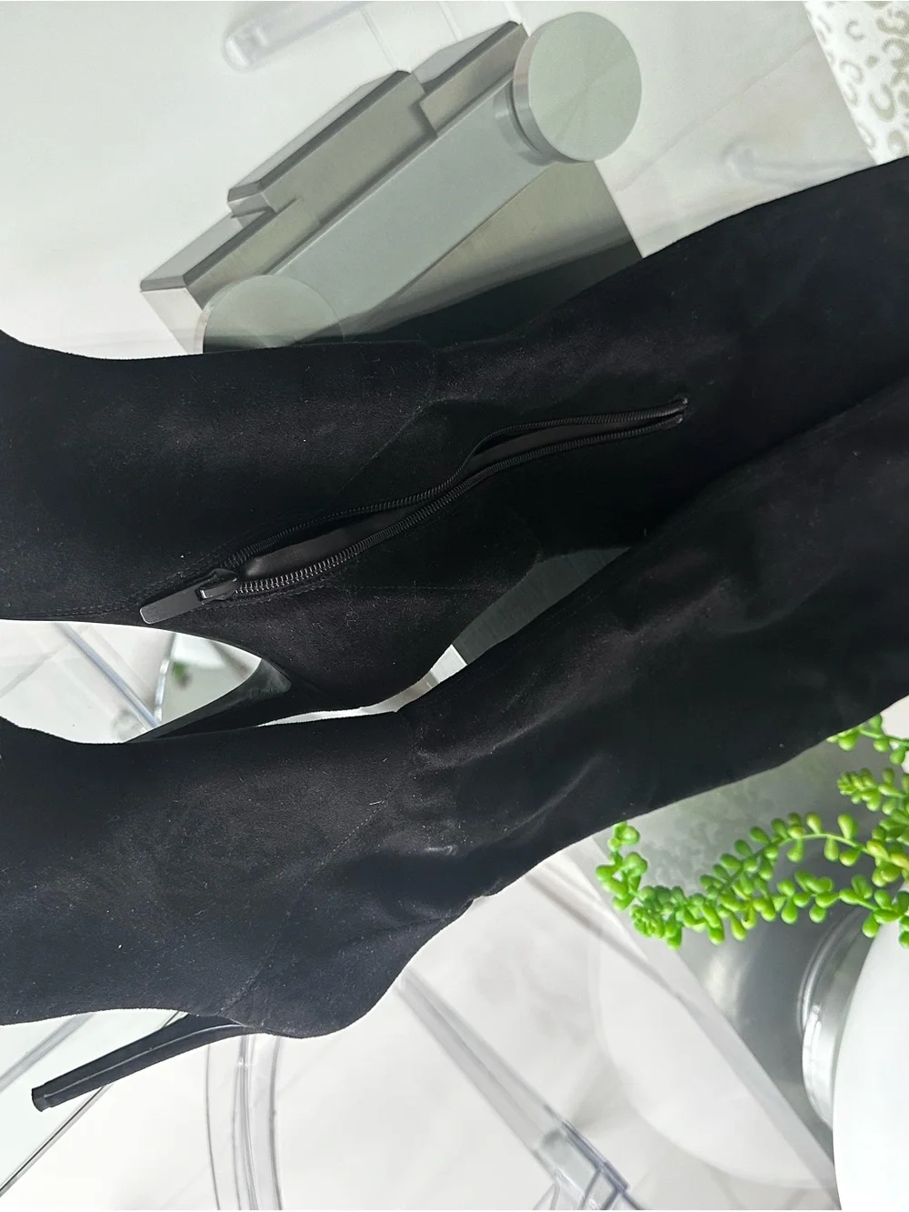 Kendall & Kylie Black Over-the-Knee Pointed Stiletto Boots